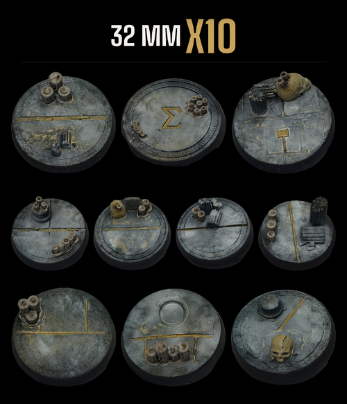 10x 32mm Temple scenic resin base — pack of 10