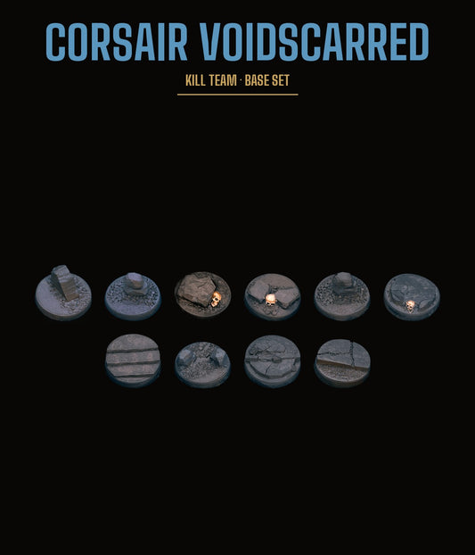 Corsair Voidscarred Kill Team Base Set — Rocky Terrain