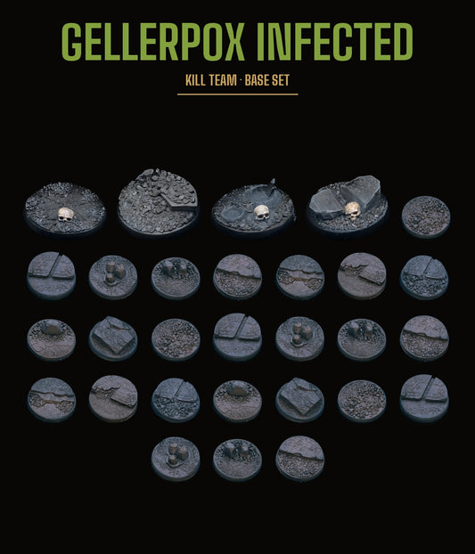 Gellerpox Infected Kill Team Base Set — Rocky Terrain