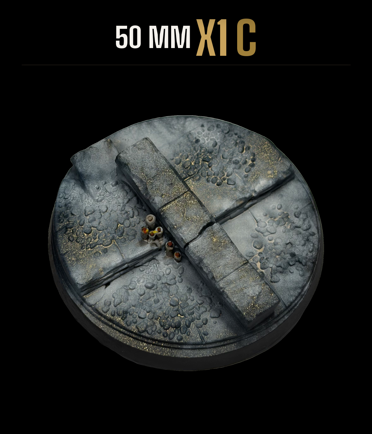 1x 50mm Temple scenic resin base — single option C