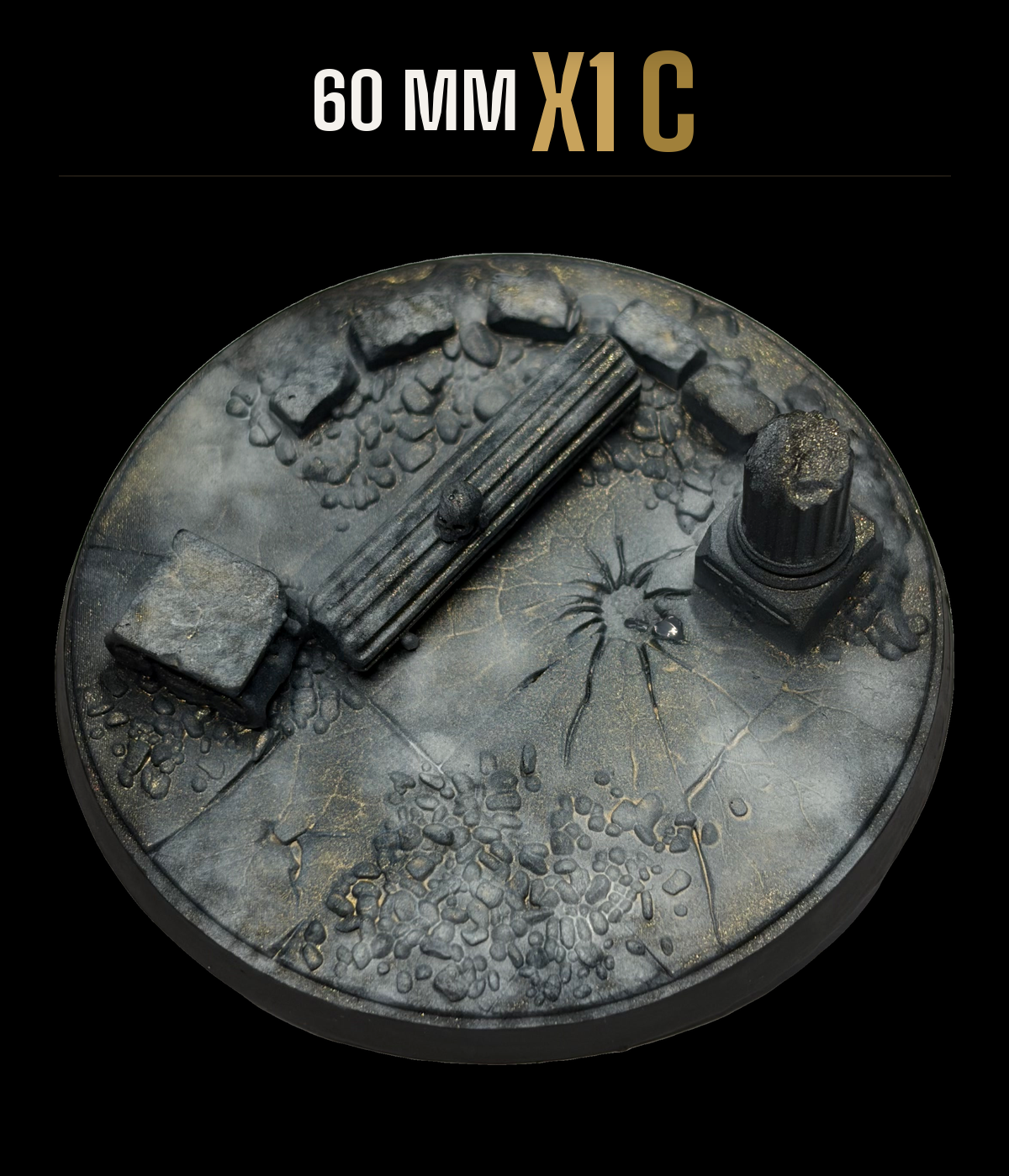1x 60mm Temple scenic resin base — single option C